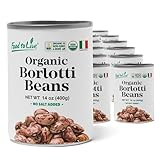 Food to Live Organic Canned Borlotti Beans, 14 oz (Pack of 12) - Italian Cranberry Beans. Unsalted Non-GMO...