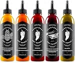 Heartbeat Hot Sauce Fab Five Variety Pack | Pineapple, Red Habanero, Blueberry, Jalapeño & Scorpion | Small-Batch Canadian Hot Sauce Gift Set | 5 x 177 mL