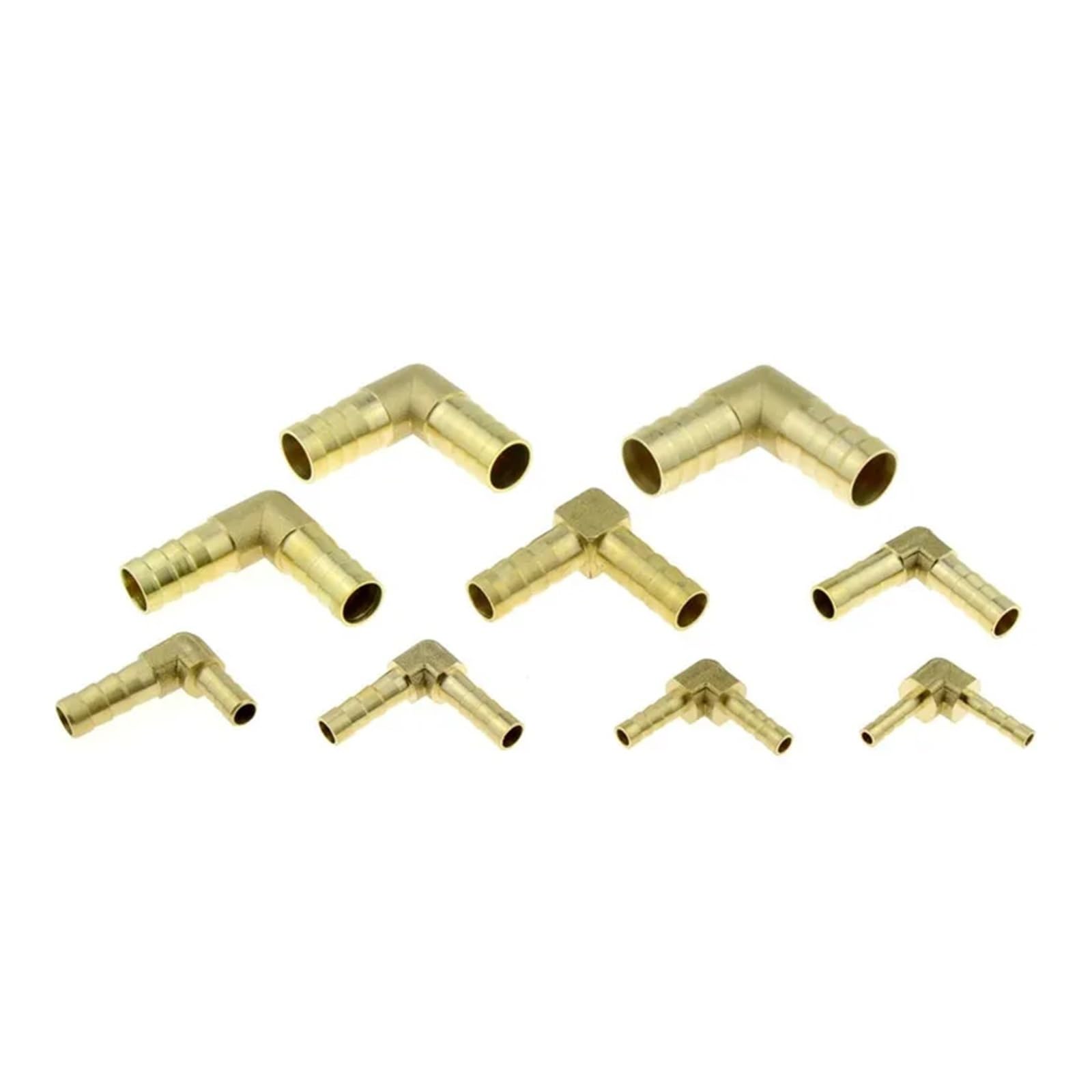 Conector de manguera de latón con púas de latón – codo de tres vías en T – Compatible con tamaños de 4 mm a 25 mm