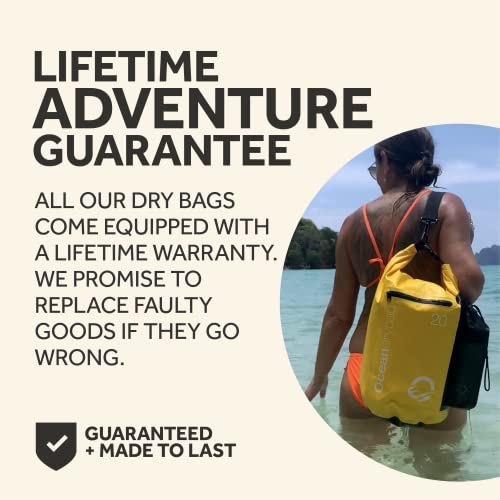 Ocean Dry Bag 40L Waterproof, Sunshine Yellow - All Weather Durable Lightweight Floating Back Pack Drybag - Marine Dry Bags For Kayaking, Boating, Scuba Diving, Rafting - Free Mobile Phone Case #TOP3