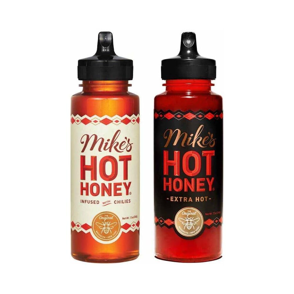 Mikes Hot Honey & Extra Hot 100% Pure Honey Mix Pack I 12oz (340ml) One of Each I US Import by The American Store.