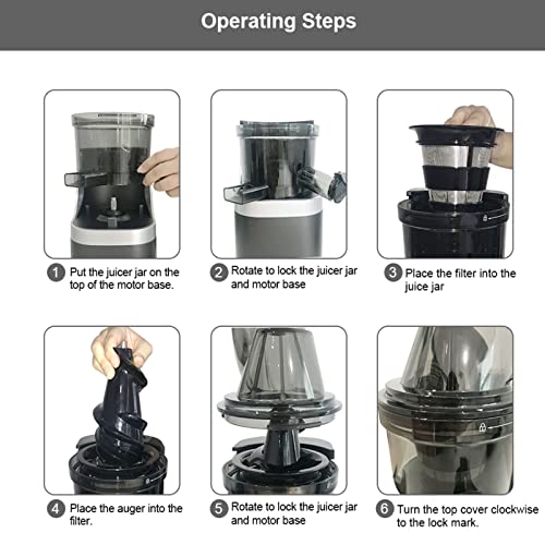 Exprimidor Lento, Exprimidor De MasticacióN Lenta De Conducto Ancho De 78 Mm: Nutrientes Y Vitaminas