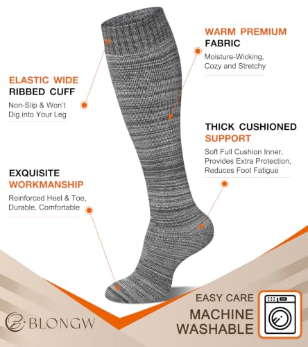 Image of Warm Thermal Boot Socks for Women - Knee High, Winter, Running, Hiking, Gifts - Thick Socks for Cold Weather
