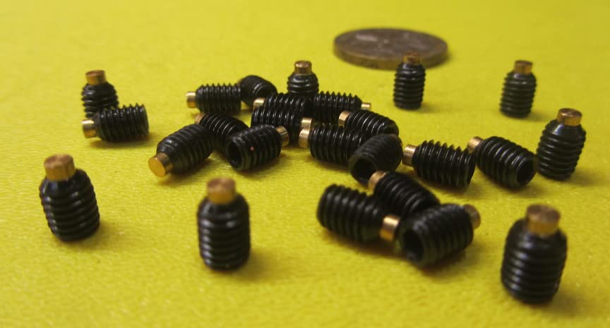 Black Oxide Steel Brass Tip Set Screw 10-32 x .250 (1/4