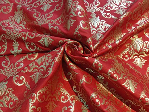 Tissu brocart de soie rouge pour réparer et embellir vos fauteuils