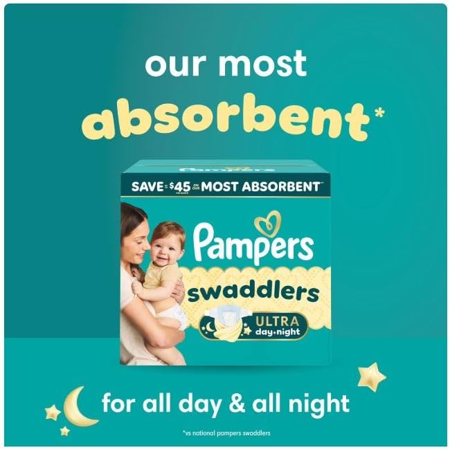 Pampers Swaddlers Diapers, Size 6 (35+ Pounds), 112 Count
