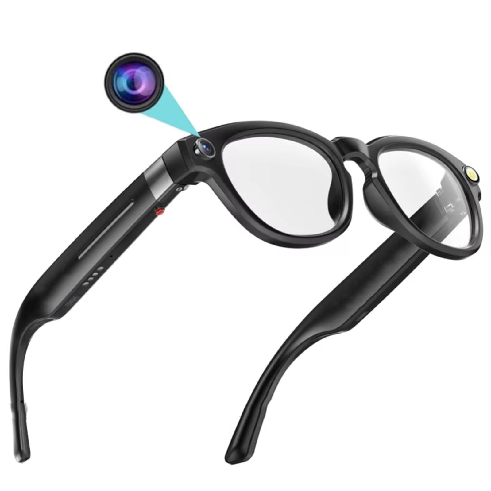 Occhiali intelligenti con fotocamera HD, Bluetooth, traduttore AI e assistente vocale per lavoro e viaggi, ideali per l'uso quotidiano