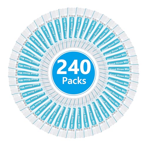 URAQT Sal Lavado Nasal, 240 pcs Suero Fisiologico para Alivio Congestión Nasal y Limpieza Nasal, Limpiador Nasal Niños y Adulto para Enjuague Nasal, Lavado Nariz, Alivio Conductos Nasal
