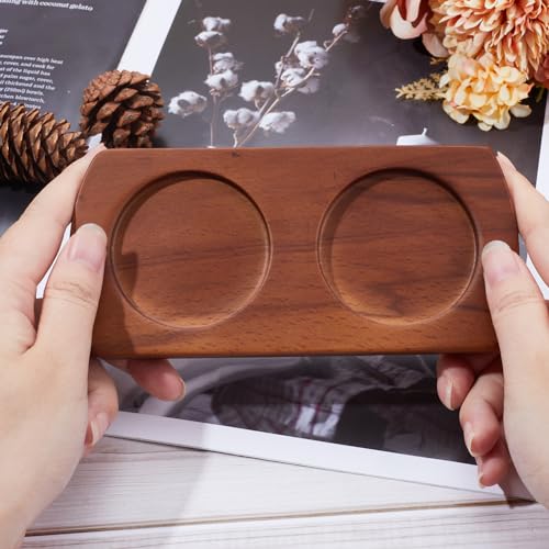 GORGECRAFT Acacia Wood Tray - Salt & Pepper Mill Holder & Rest - Kitchen Storage & Home Decor, Coconut Brown - Image 3