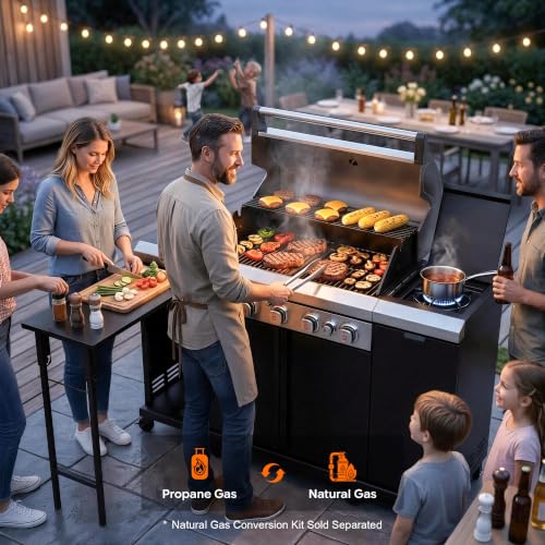 Image of Brand-Man Propane Gas Grill Island Outdoor Kitchen & Storage Cabinets