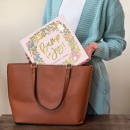 Image of Studio Oh! Bump for Joy Pink Pregnancy Journal for Women - Hardcover Guided Pregnancy Journal & Daily Planner, 144 Pages, Weekly Planner, To Do List & Tracker, 5 Tabbed Divider Pockets, 120 gsm Paper