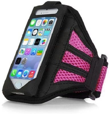 Urban Runner Cycling Running Jogging Fitness Training Exercise Sports Gym iPhone 5, 5S, 5C Adjustable Strap Armband Case Cover Pink