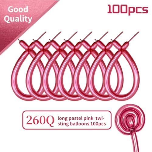 Image of 260 Metallic Red Long Balloons for Balloon Garland Thickening Skinny Latex Twisting Animals Modeling Christmas Birthday Wedding Party Festival Decorations 100pcs