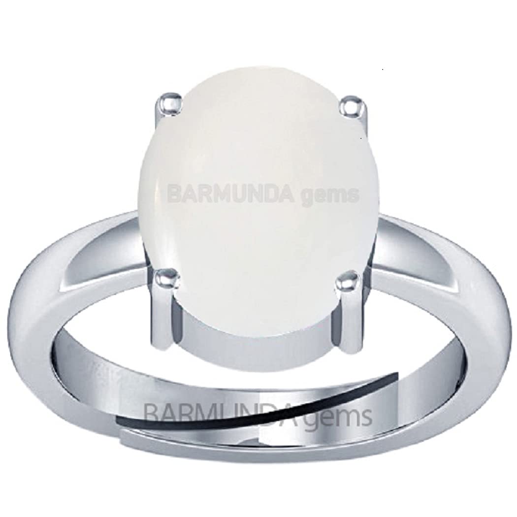 BARMUNDA gems8.25 Ratti Created White Opal Gemstone Ring Lab Tested for Men and Women