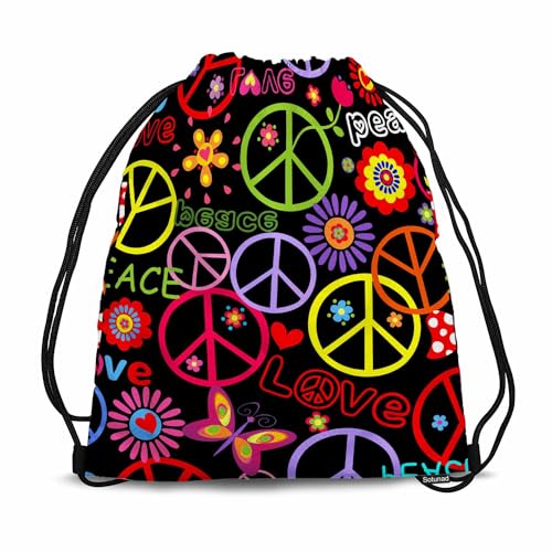 Sotunad Mochila esportiva com cordão bola esportiva esportiva de beisebol Grand Arena In The Night 35 x 40 cm, Símbolo da paz, 14x16.9 inch, Lazer