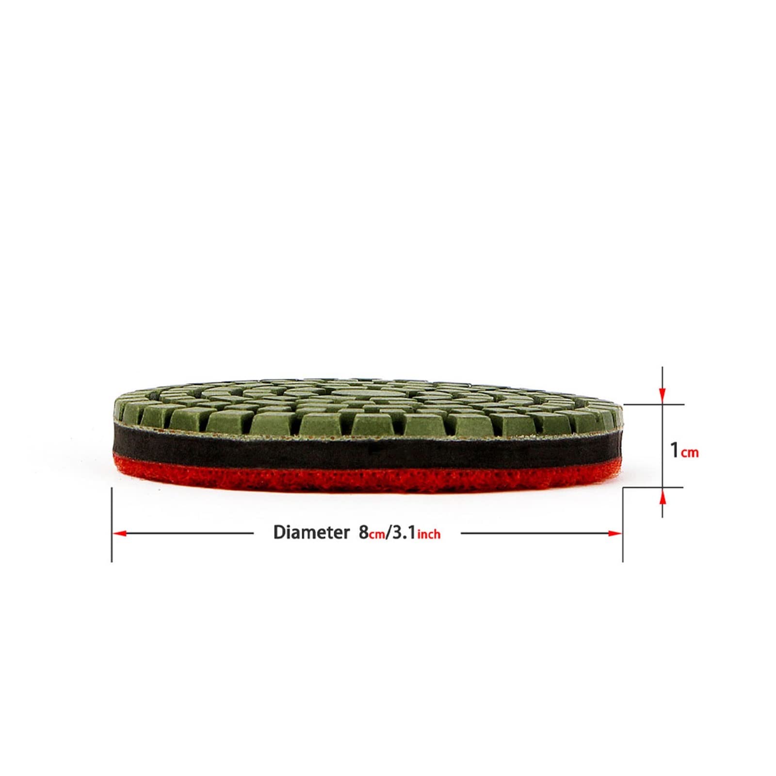 Almohadilla for pulir pisos de 3 pulgadas y 80 mm, 3 unidades por lote, almohadilla for pulir concreto con enlace de resina de diamante grueso, discos de lijado flexibles fangzi (Color : Grit