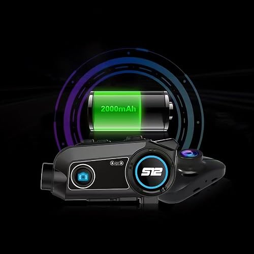 Miniatura 5 de Auriculares Bluetooth para motocicleta S12 con cámara dual 2K+1K gran apertura F2.0 disparo de 360 audio de alta resolución, sistemas de