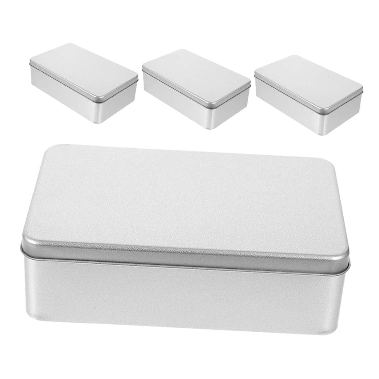 Caja de lata de galletas PRETYZOOM en plata juego de 4 botes organizadores de cocina