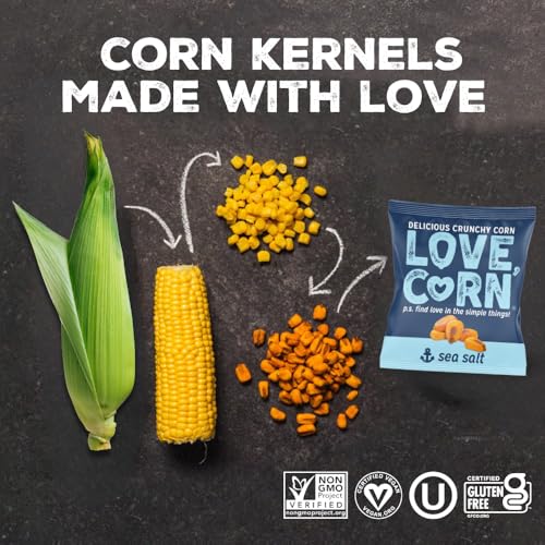 image for LOVE CORN Sea Salt 16oz x 1 Bag - Delicious Crunchy Corn - Healthy Fam