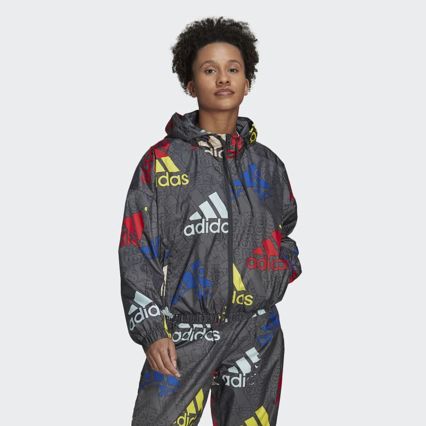 adidas Women's Essentials Multi-colored Logo Windbreaker2