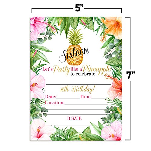 Invitations 16ème anniversaire de qualité supérieure design Amandacreation lot de 10 - 5