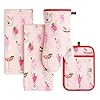 Kate spade new york holiday cocktails kitchen towel oven mitt pot holder 4 pack set absorbent heat resistant 100 cotton redpinkgreen 17×28 7×13 7×10  urban country home decor