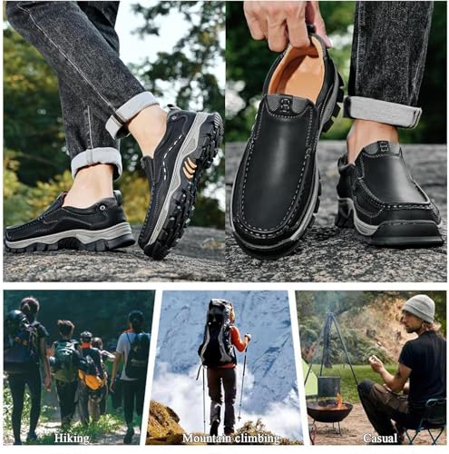 Enjerr Orthopedic Balance Shoes Men for Balance,Men's Slip-on Orthopedic Leather Dress Loafers Soft Lightweight Driving Shoes Men's Non Slip Business Casual Travel Work Shoe2