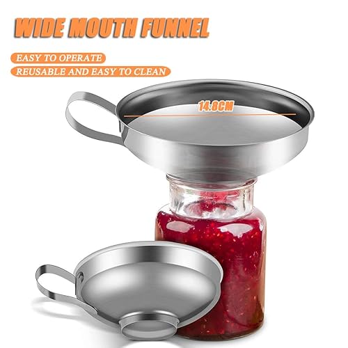 Large Stainless Steel Jam Pan with Funnel 4.5L 9L Preserving Pot for Homemade Jam Chutney & Marmalade Side Handle for Easy Pouring - Image 3