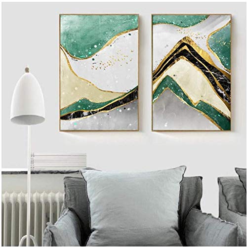 Gravures vert caoutchouc sur toile salon moderne 50x70