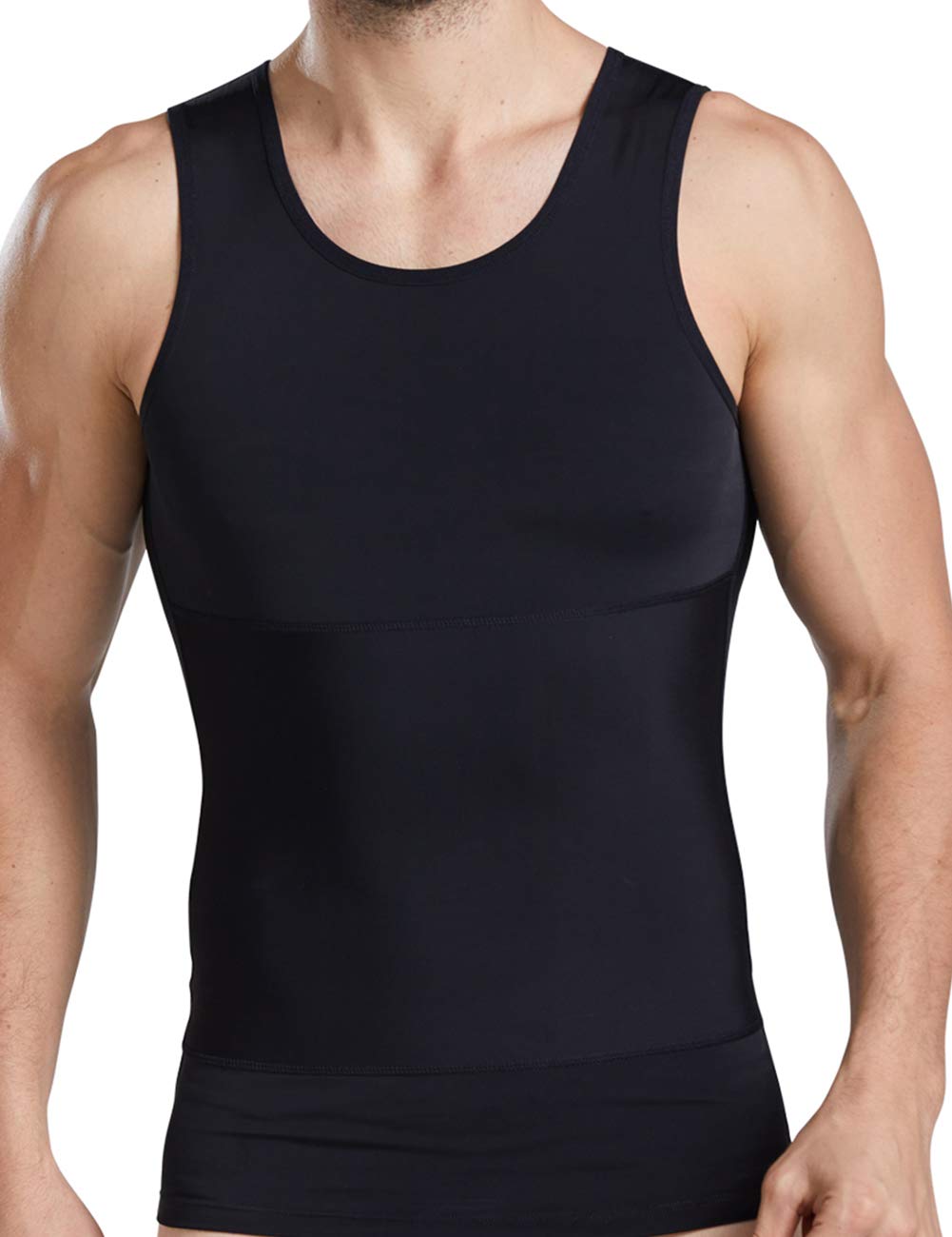 nonecho Mens Compression Shirt Slimming Seamless Tummy Control Slimming Shapewear Gynecomastia Undershirt-picture-21