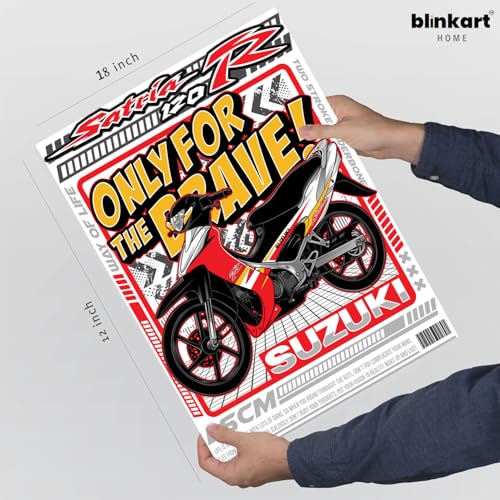 Image of BLINKART Suzuki Satria 120Car Posters Sticker Gift Items for Boys Room Wall Decor || Comes with Double-Sided Tape|| Decoration Bedroom Living Room Office Studio Decor | 12x18 In (A3) - CAR-250