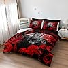 Bedbay Red Rose Leopard Comforter Set California King 8 Pcs Bed in a Bag Cheetah Bedding Teen Women Adults Men Leopard Bedding Wild Animal and Rose Flower California King Bed Set (Black,Cal-King) #3
