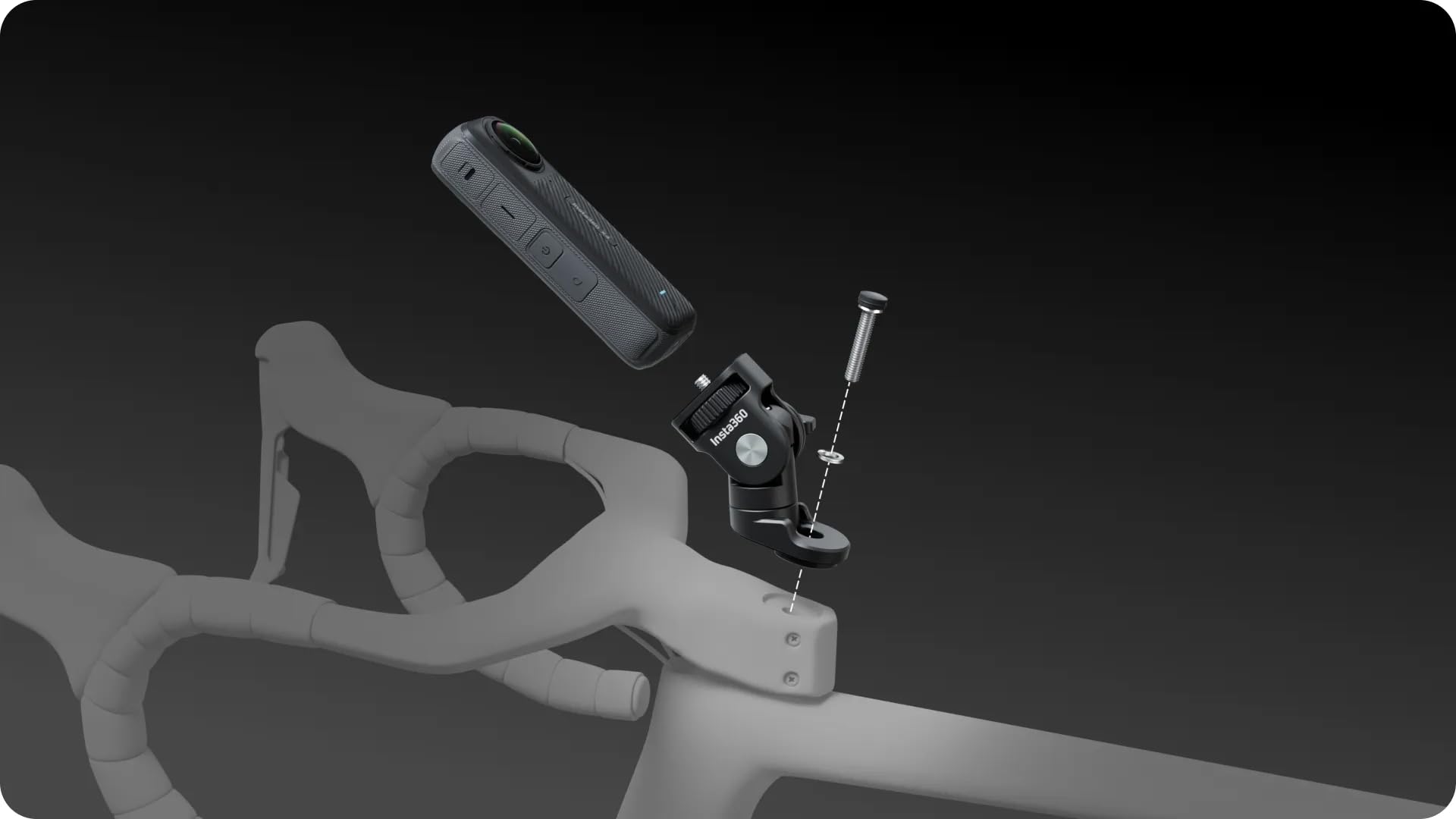 Insta360 Soporte para Auriculares de Bicicleta para X3, X4, Ace/Ace Pro, GO 3/3S. Soporte Ajustable Ligero y fácil de Usar