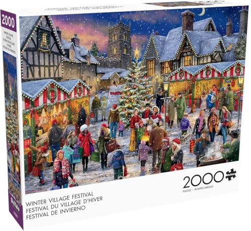 Buffalo Games - Ali Corti - Winterdorffest - 2000 Teile Puzzle für Erwachsene herausforderndes Puzzle perfekt für Spieleabende - Fertige Puzzle-Größe ist 38,50 x 26,50