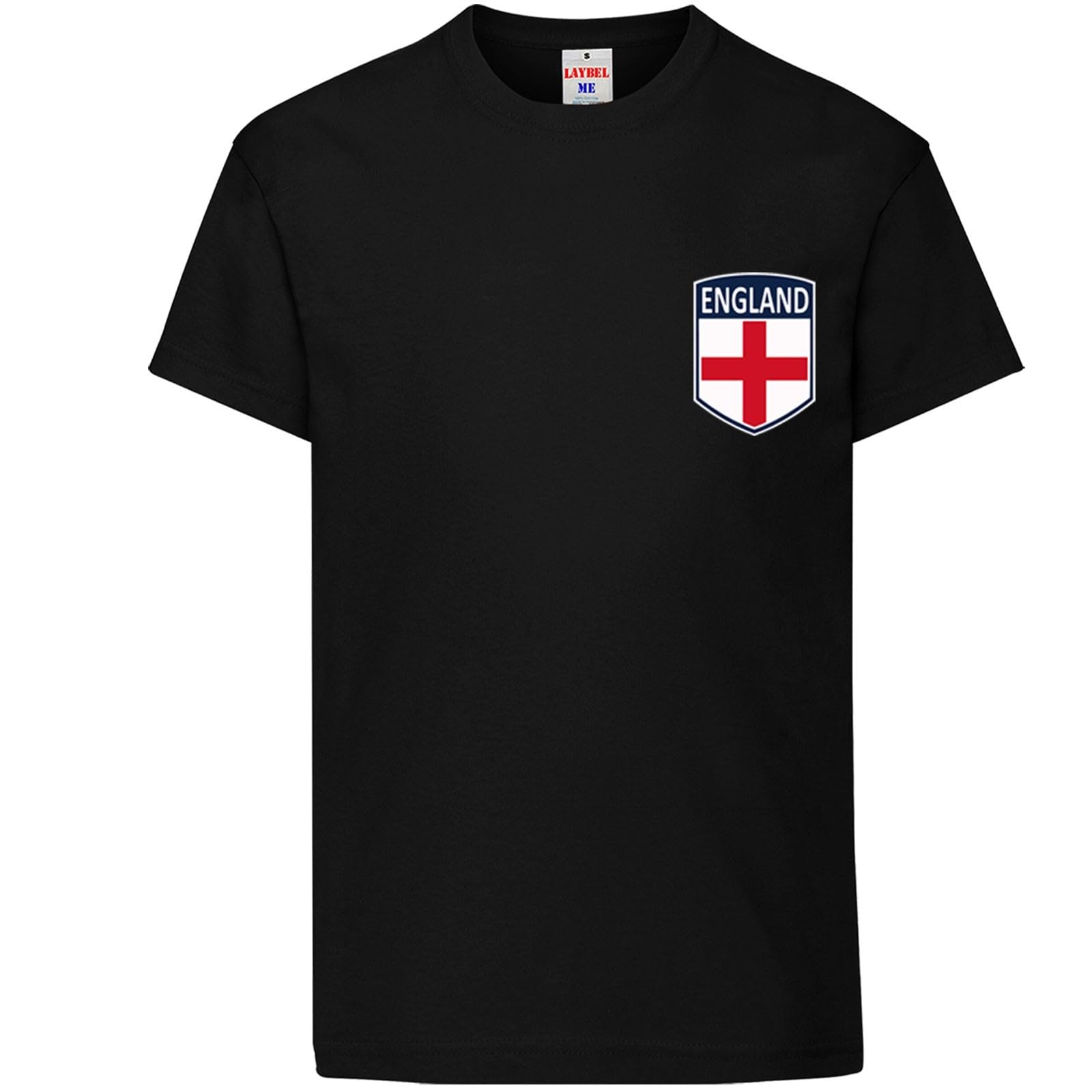 World Football 2026 England Kids Adult T Shirt Soccer Fan Graphic Unisex Top Men's England Flag Badge TEE Black