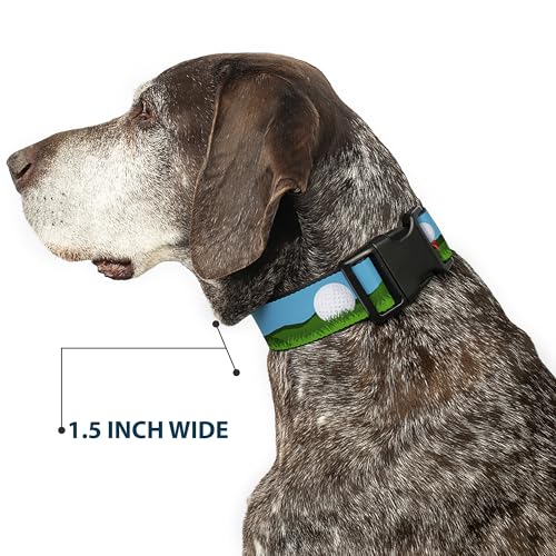 Collar de clip de plástico anti tirones con diseño de campo de golf verde y azul 8