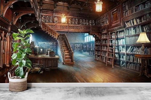 Tzxztt Fotos De La Biblioteca Papel Pintado 3D Póster Restaurante Dormitorio Salón Sofá TV Pared Decorativa-400cm×280cm