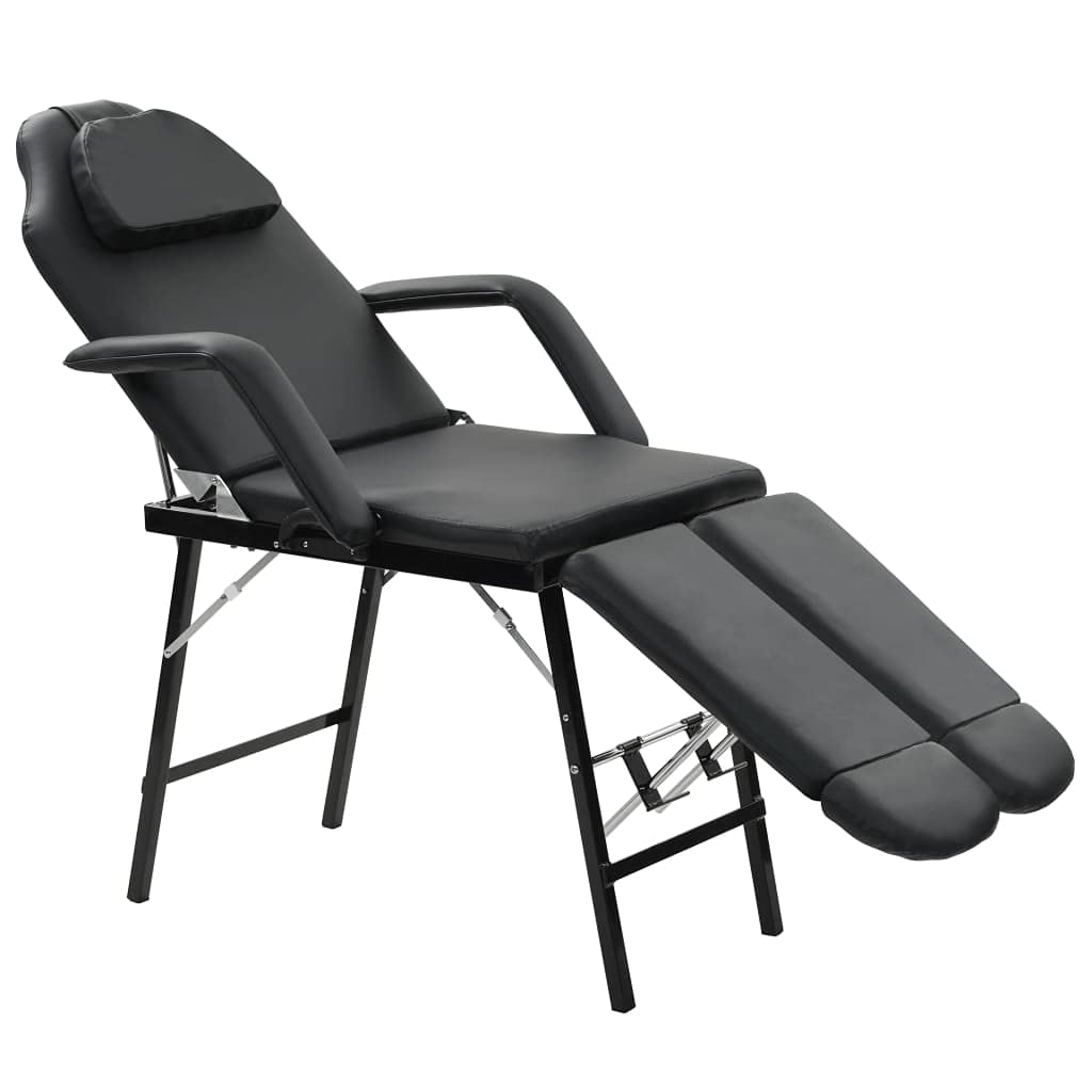 Lettino da Massaggio Portatile in Similpelle 185x78x76 cm Nero,Salute e Bellezza,Cura della Persona,Massaggi e Relax,Poltrone da Massaggio(SPU:110161)