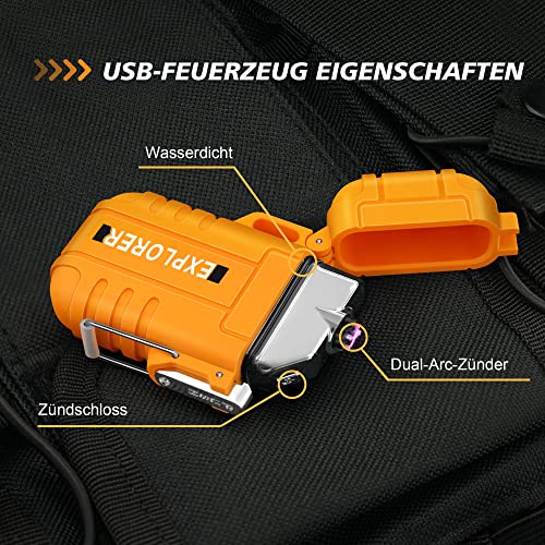 lafagiet USB Rechargeable Lighter, Waterproof Dual Arc Lighters for
