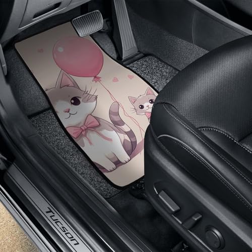 Tapis de sol voiture en forme de cœur et chat finition durable - 6