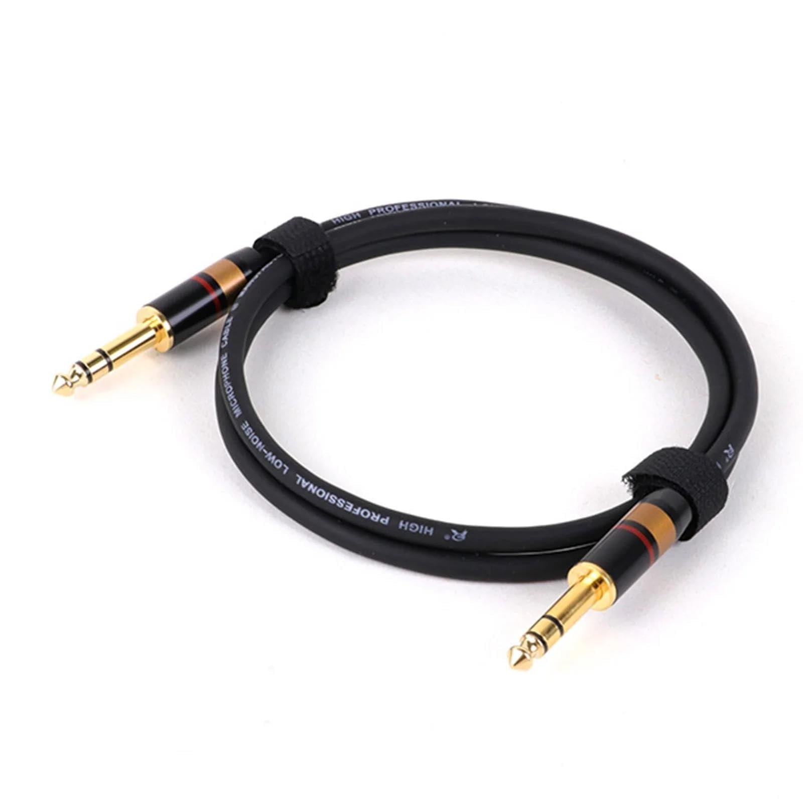 Kabel TRS Do Gitary, 6,35 Mm, Męski, Stereo, Pozłacany, Zbalansowany, Do Gitary Elektrycznej, Basu, Klawiatury, Miksera(Black Red,10m)
