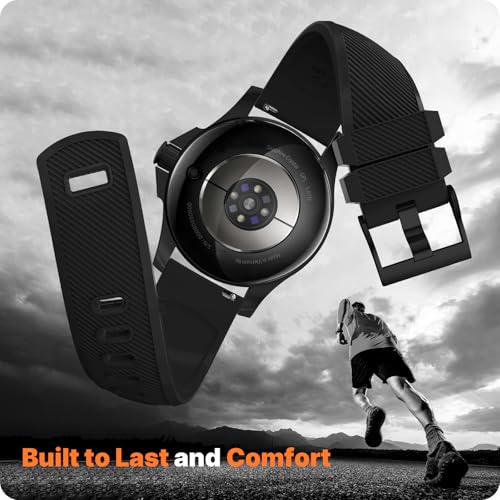 Image of Fullmosa 20mm Watch Strap, 2 Pack Silicone Watch Straps for Men Women, Compatible with Amazfit Bip U /Bip U Pro, Amazfit GTR /GTR Mini, Samsung Galaxy Watch 4 /5 /6 /7, Garmin Venu and all 20mm Watches