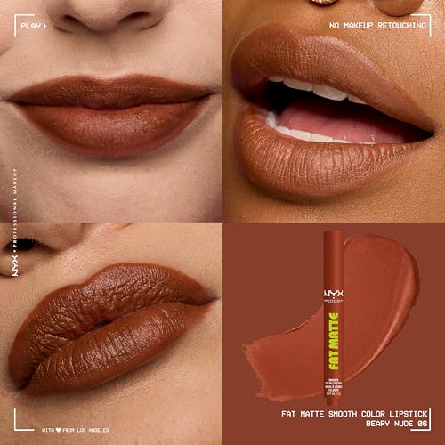 NYX PROFESSIONAL MAKEUP Fat Matte Lipstick, Pigmented, Smoothing, & Non-Drying Lip Crayon, Long Lasting Lip Makeup, Vegan & Cruelty Free - Beary Nude (Warm Brown) - image 4