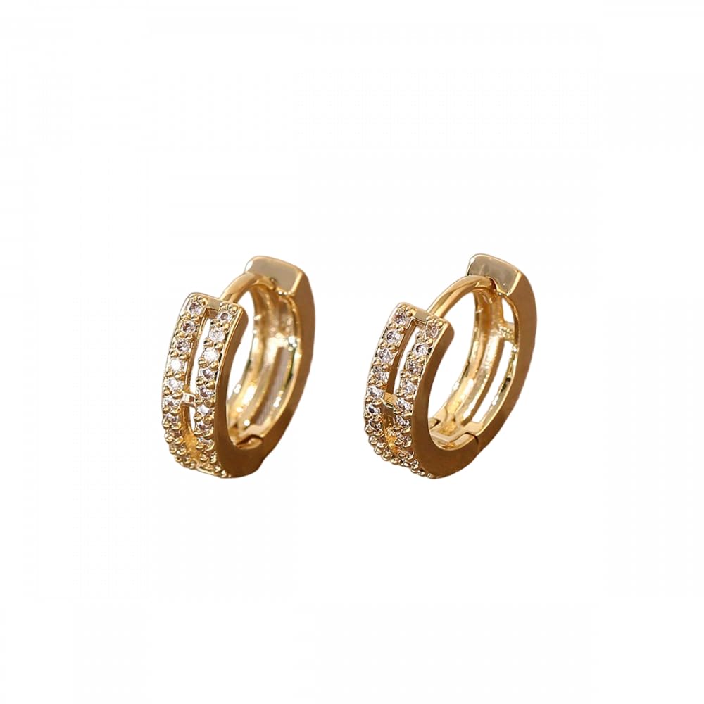Womens Gold Plated Double Hoop Pave Cartilage Earring, Hoop Earrings For Women, Trendy Hoop Earrings For Women, Hoop Earrings For Women Gold, Cubic Zirconia Earrings(Gold) (B0CR6QNVXF) Amazon Price History, Amazon Price Tracker