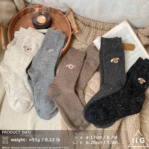 Image of IIG Winter Warm Wool Socks for Women Original Design Trendy Boot Socks Ideal Gift