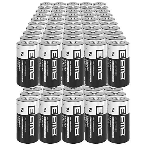 EEMB 100Pack ER34615 D Cell Batteries 3.6V Lithium Battery 19Ah Li-SOCL? Non-Rechargeable Battery LS-33600 SB-D02 XL-205F for CNC Machine Tool, Injection Molding Machine,Printing Machine,Meter,Clock