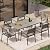 Oasbira Patio Dining Sets for 6, Outdoor Table and Chairs, 7 Pieces HDPS and Aluminum Patio Furniture Set with Umbrella Hole for Deck, Garden, Backyard (Gray)