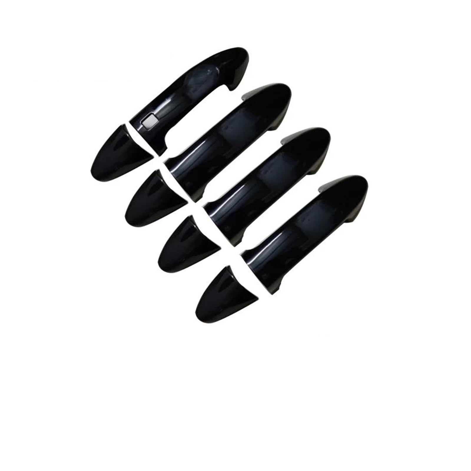Lzbzhb Metallic Blcak 4Pcs Car Exterior Outsidedoor Handle For Ecosport For Bk For Mk2 2014~2023 4Pcs Chrome Car Door Handle Cover Trim Chromium Decoration Exterior Parts(Metallic Blcak 4Pcs)