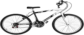 Bicicleta de Passeio Ultra Bikes Esporte Bicolor Aro 24 Reforçada Freio V-Brake – 18 Marchas Preto/Branco, BM24-02PT