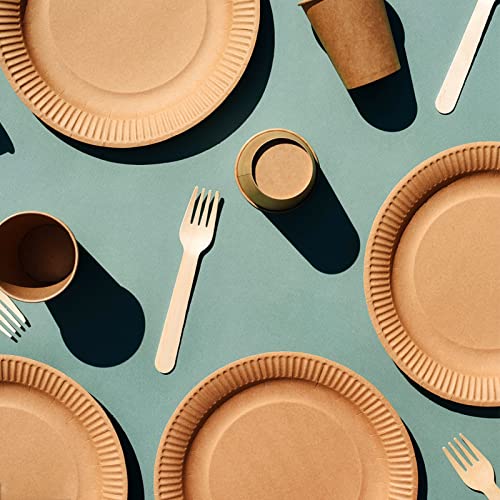 Sihuuu Disposable Wooden Forks, Natural Birch Wood Forks, Cutlery Taster, Green Plain Forks(100 Pcs) #TOP2
